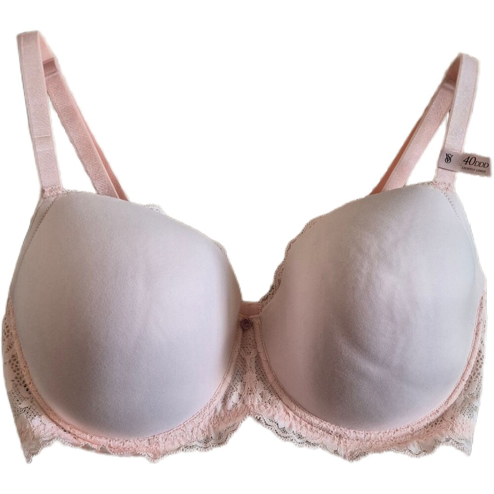 Victoria’s Secret Bra Size 40DDD Pink Dream Angels Lightly Lined Demi Lace NEW